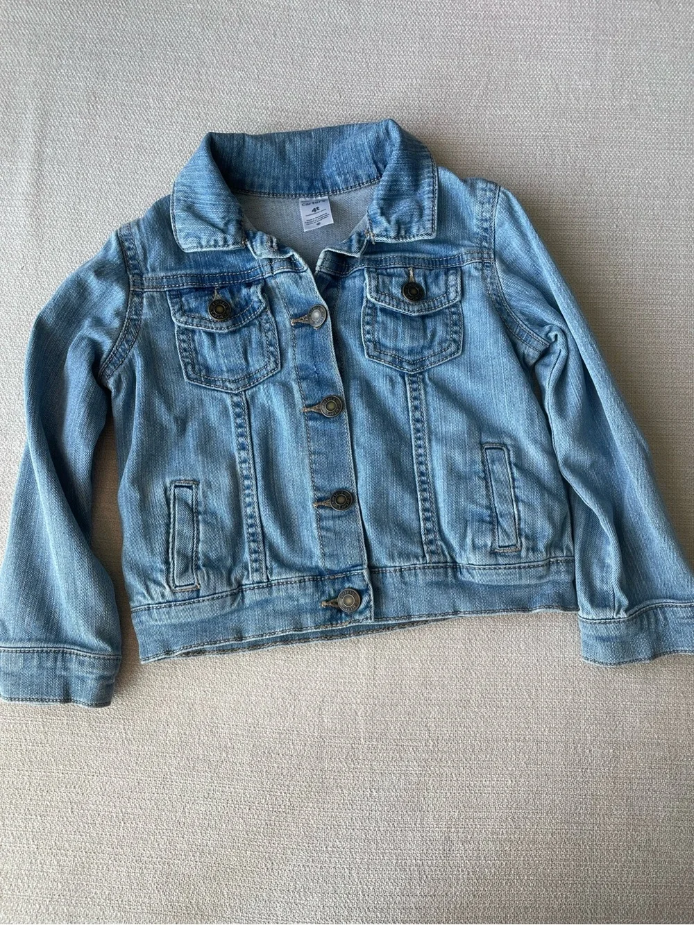 Light Blue Denim Jacket with Embroidered back-to-school Rainbow